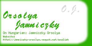 orsolya jamniczky business card